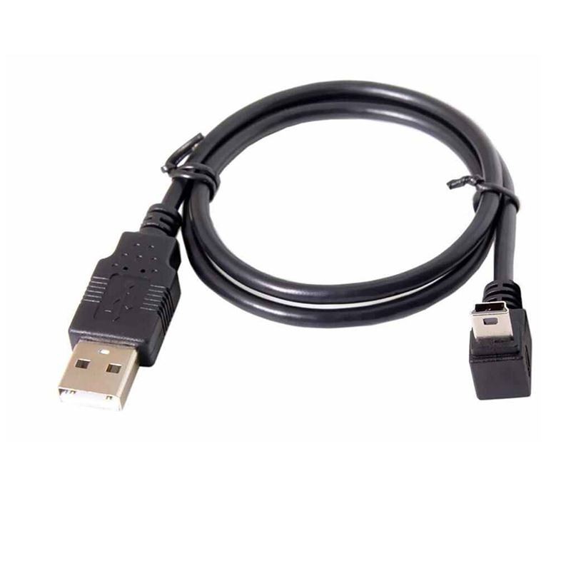 USB 2.0 A To Down Angle Mini USB 5 Pin Charger Data Cable