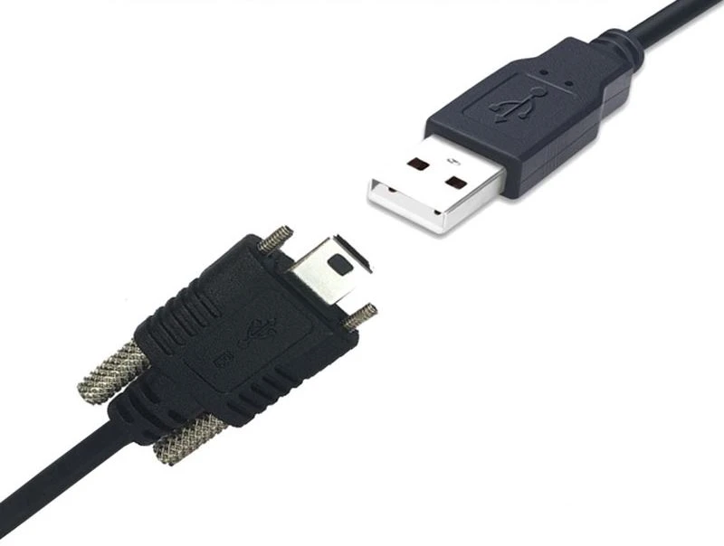 5 pin Mini USB2.0 cable with screw locking