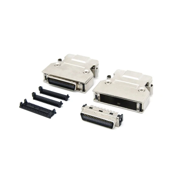 Solder Type SCSI MDR 36 pin Cable servo Connector with latch clip